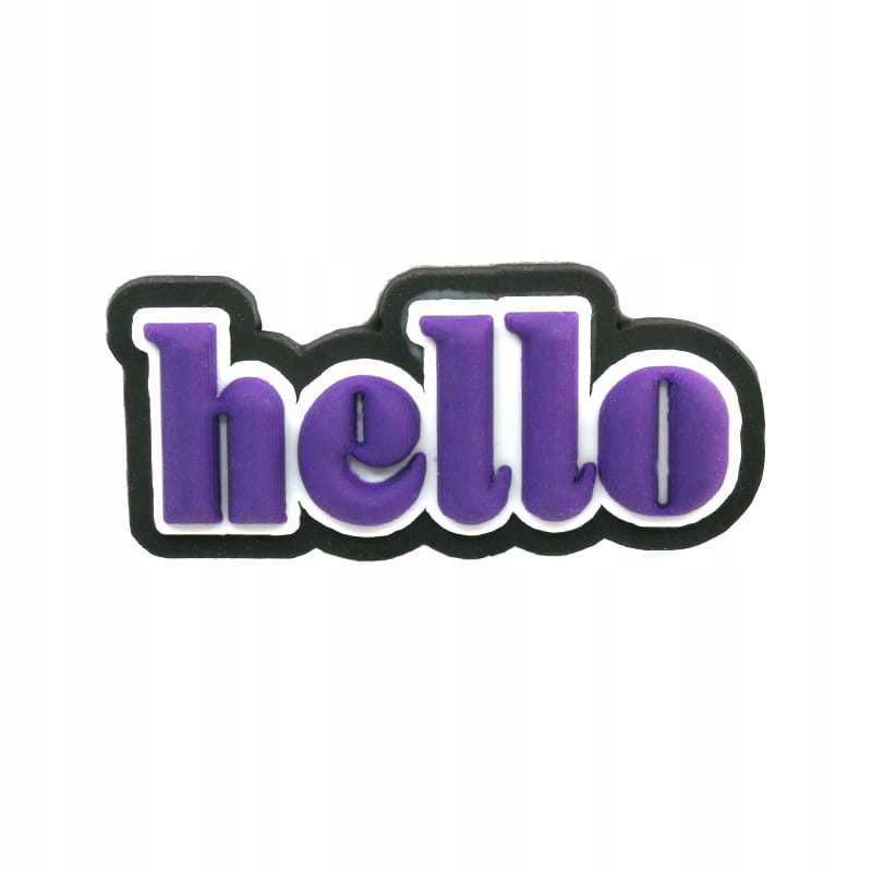 

Napis Hello przypinka do crocs, ozdoba, kroksy