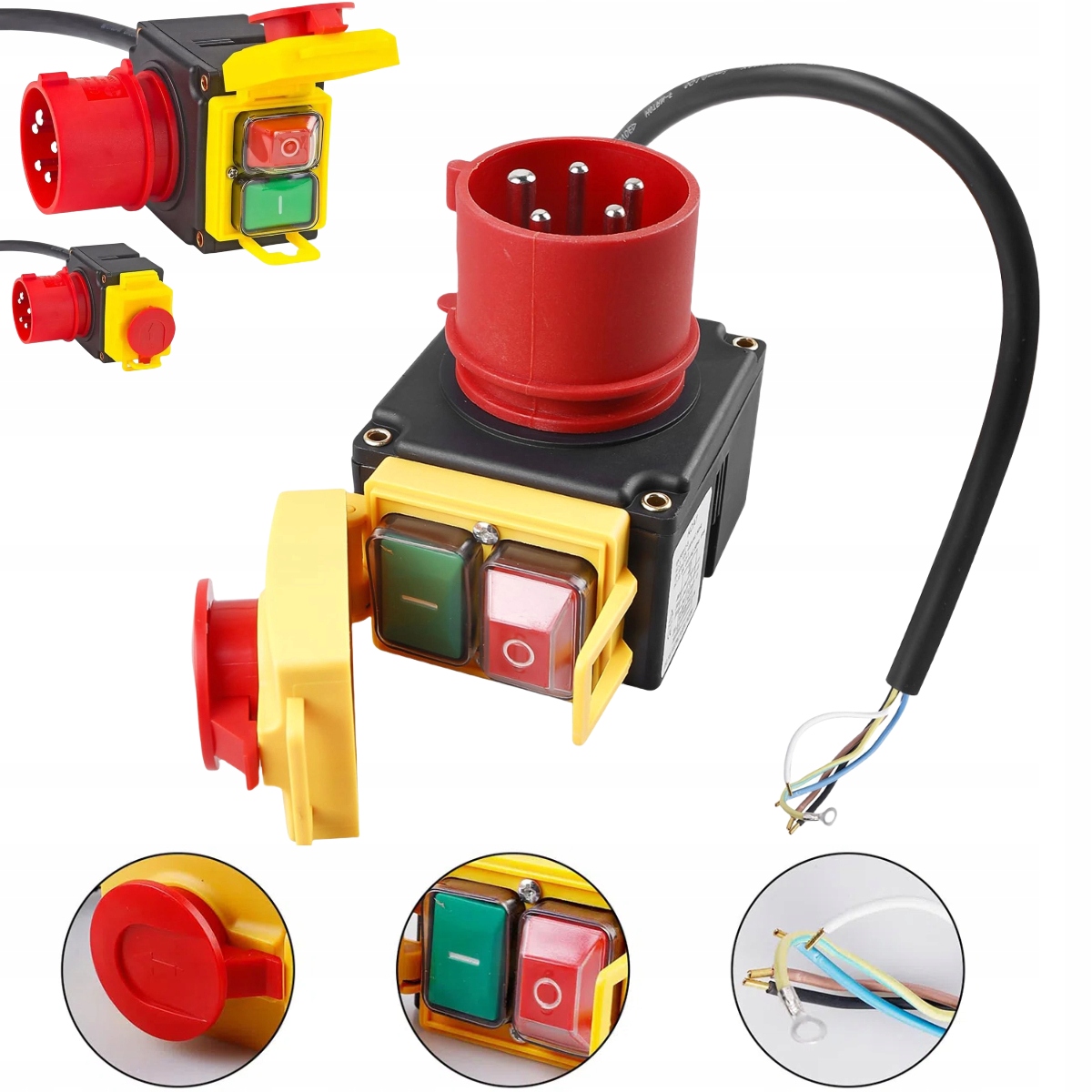 Vypínač spínač Motor 3 fáze 400V silová zásuvka 10A kabel 5P