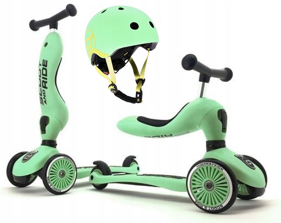 Zestaw Scootandride Kask Highwaykick1 2w1 jeździk i hulajnoga Kiwi