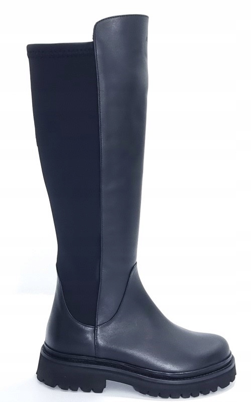 Kozačky Kožené Piazza 970022-01 Černá r38