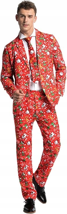 U Look Ugly Today Červený Vánoční Oblek S Potiskem L 6BA