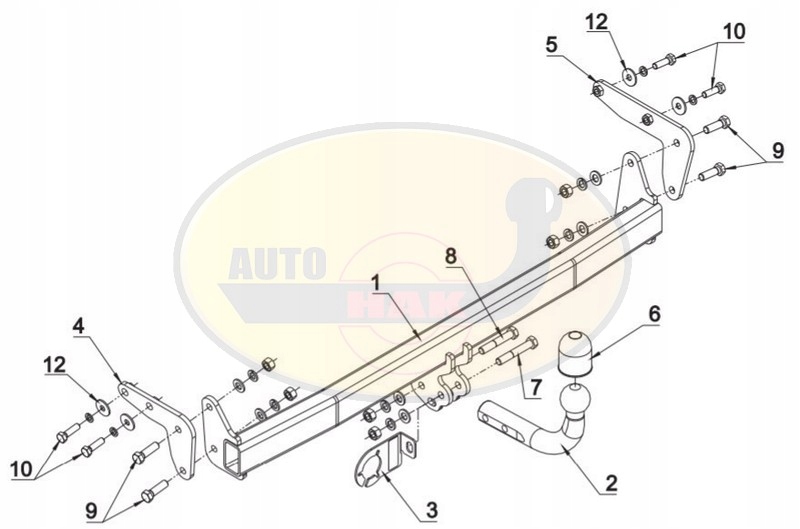 Hak holowniczy odkręcany SUZUKI CELERIO 2014- W34 Producent Auto-hak