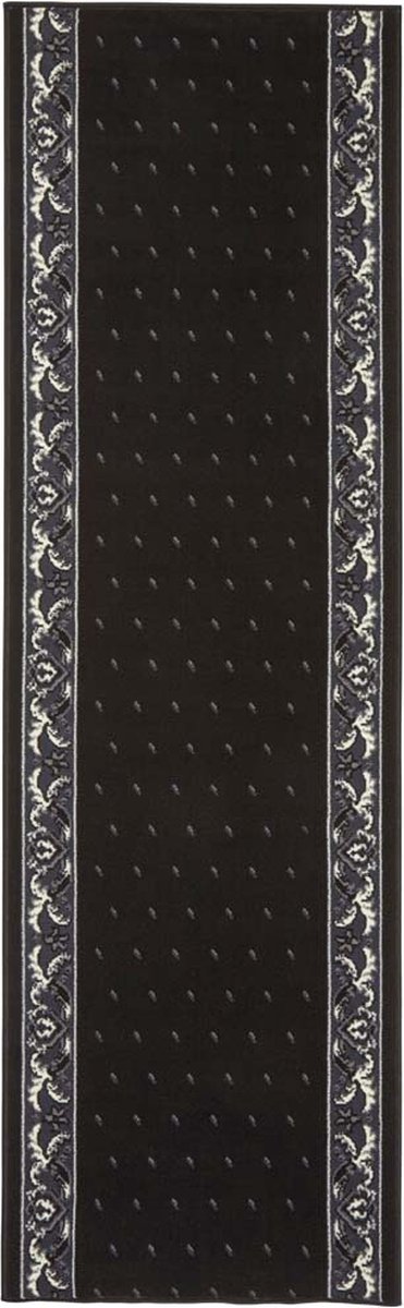 Čierny koberec, behúň s krátkym vlasom 80x350 cm