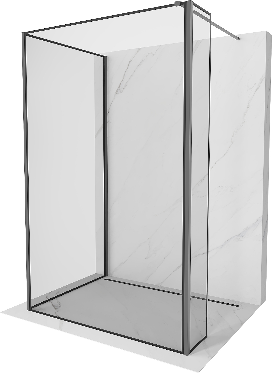 Ścianka szyba prysznicowa 130x90x40 Walk In Mexen Kioto czarna gun metal