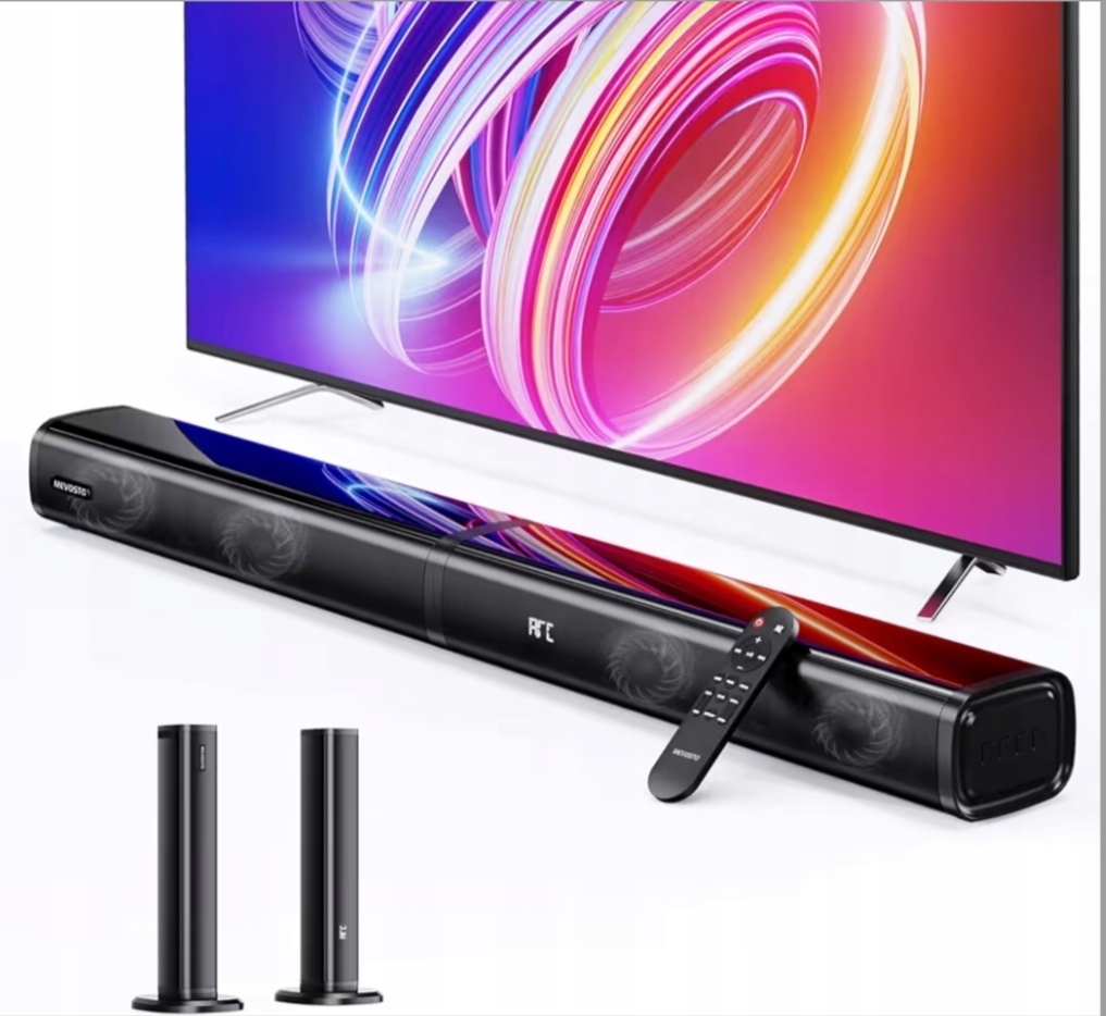 MEVOSTO Soundbar Do TV Z Wbudowanymi Subwooferami 2.2 Kanał Bluetooth