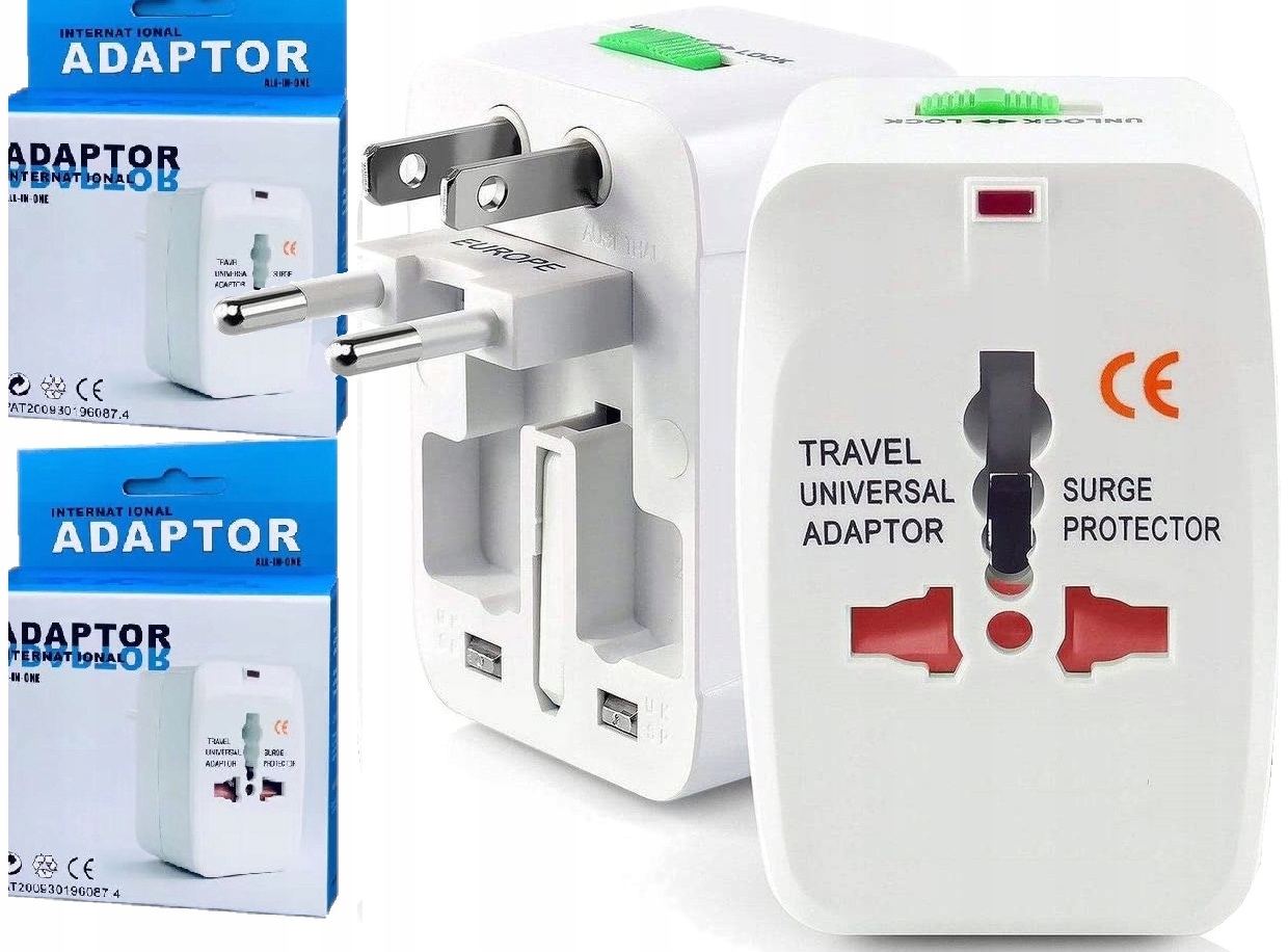 2x PRZEJŚCIÓWKA SIECIOWA ADAPTER GNIAZDKA UK EU