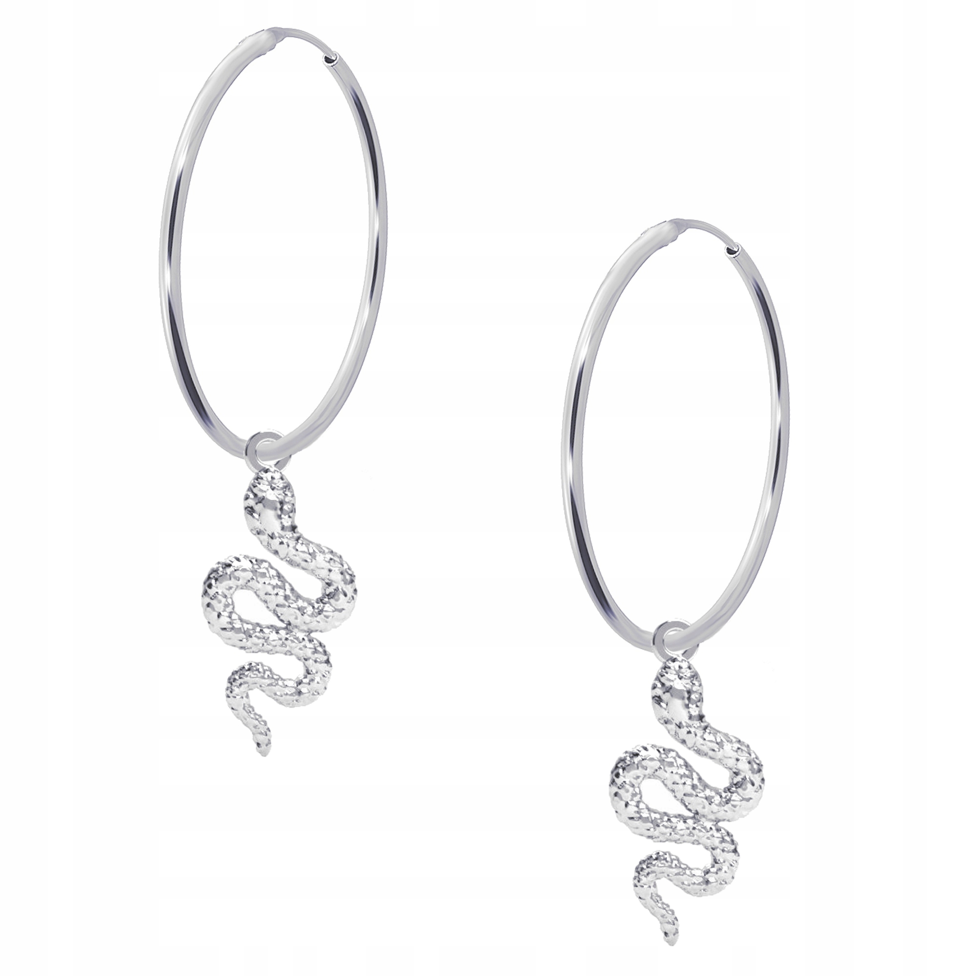 Stříbrné náušnice Velká kola Hadi Symbol ochrany a síly Stříbro 925