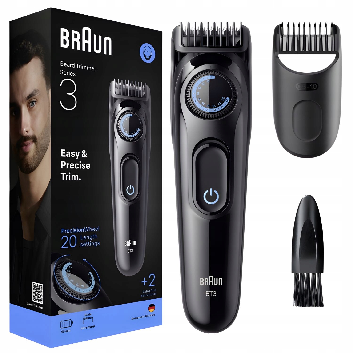 Pánský zastřihovač vousů Braun Series 3 BT3500 2 stylingové pomůcky