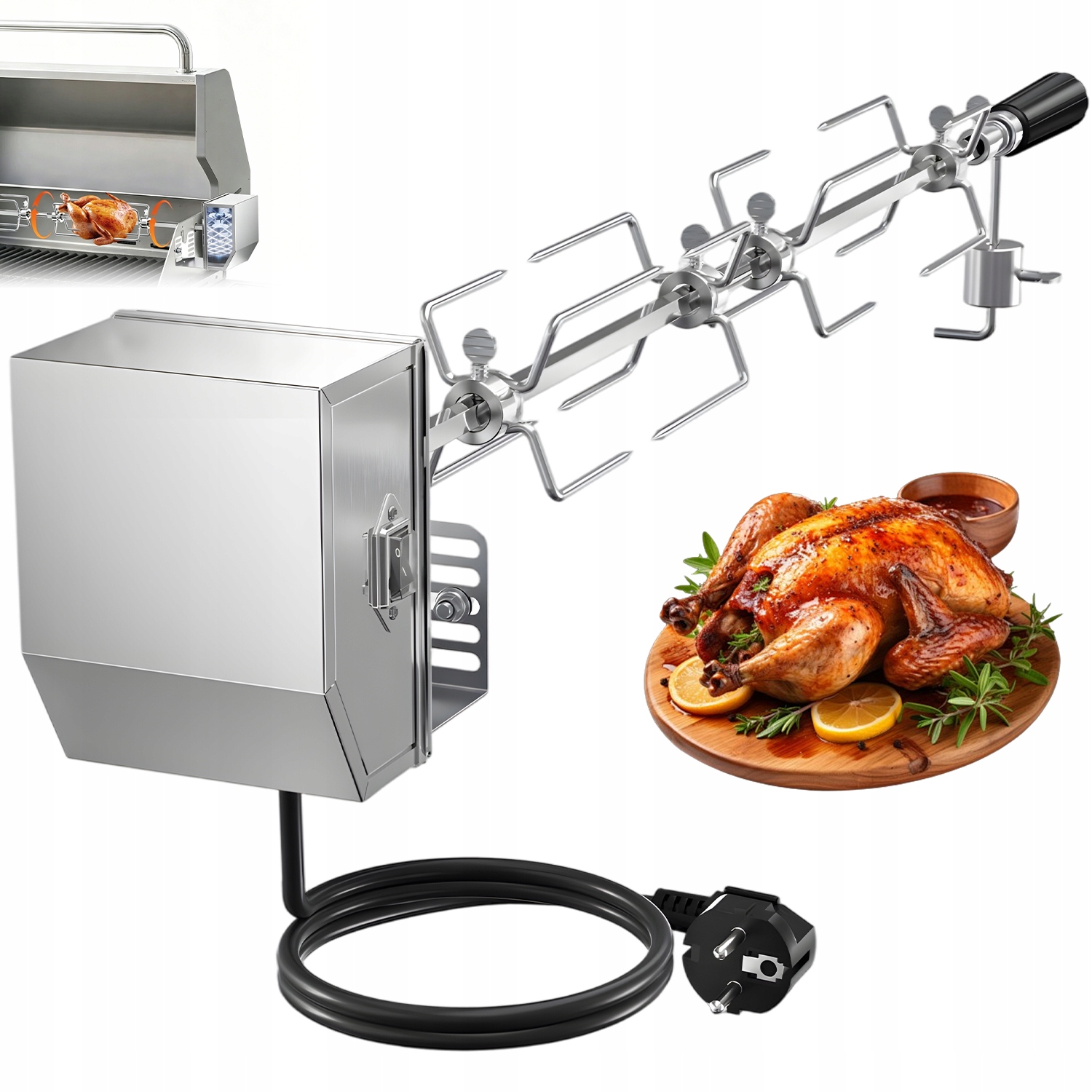 Elektryczny Ruszt Grillowy Automatyczny Rożen Obrotowy Do Grillowania