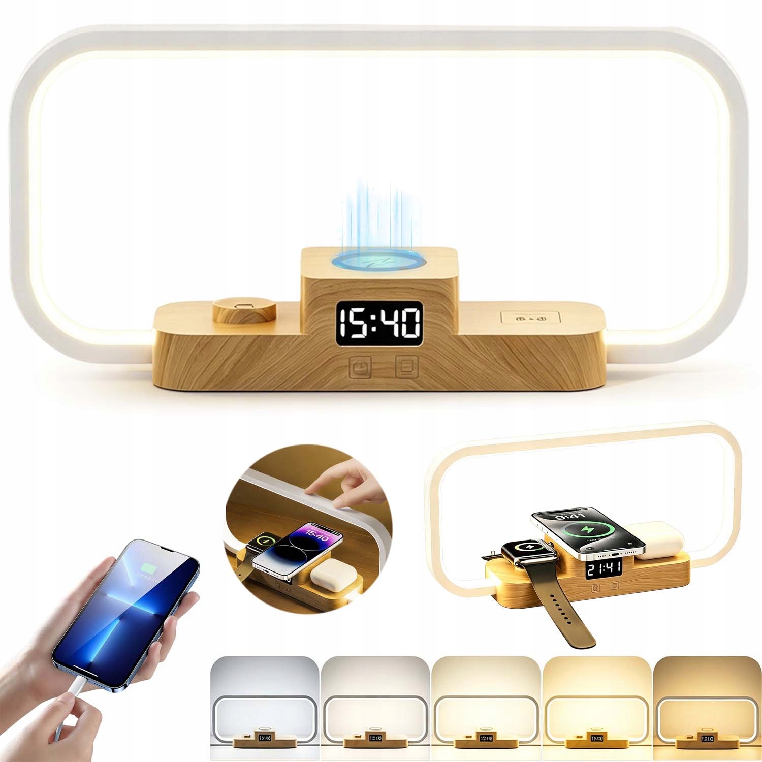 Noční Lampa Led S Indukční Nabíječkou, Odolná Do Ložnice Pracovny Obývacího Pokoje