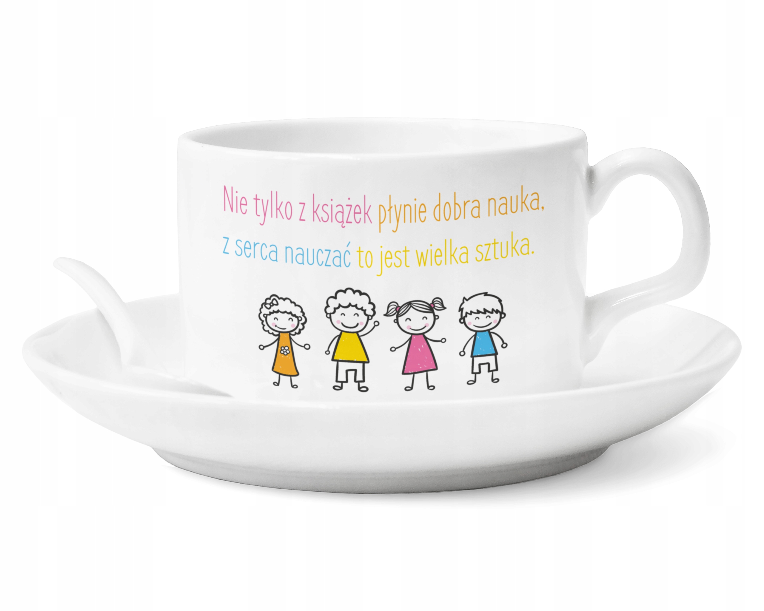 

Filiżanka spodek Prezent dla Przedszkolanki Nadruk