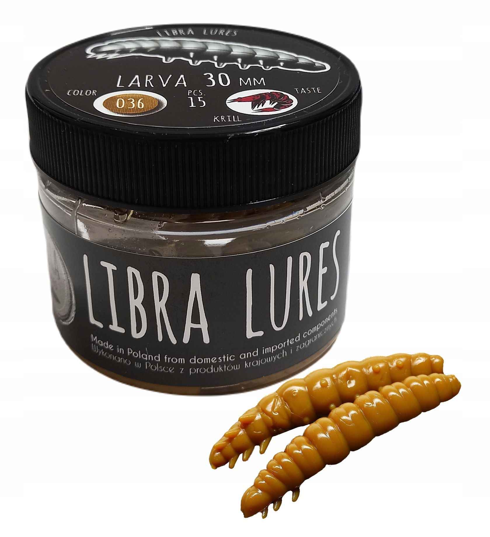 Libra Lures Larva 036 Coffee Milk Bez aromatu 3,5 Długość (cm): 3.5, Smak: