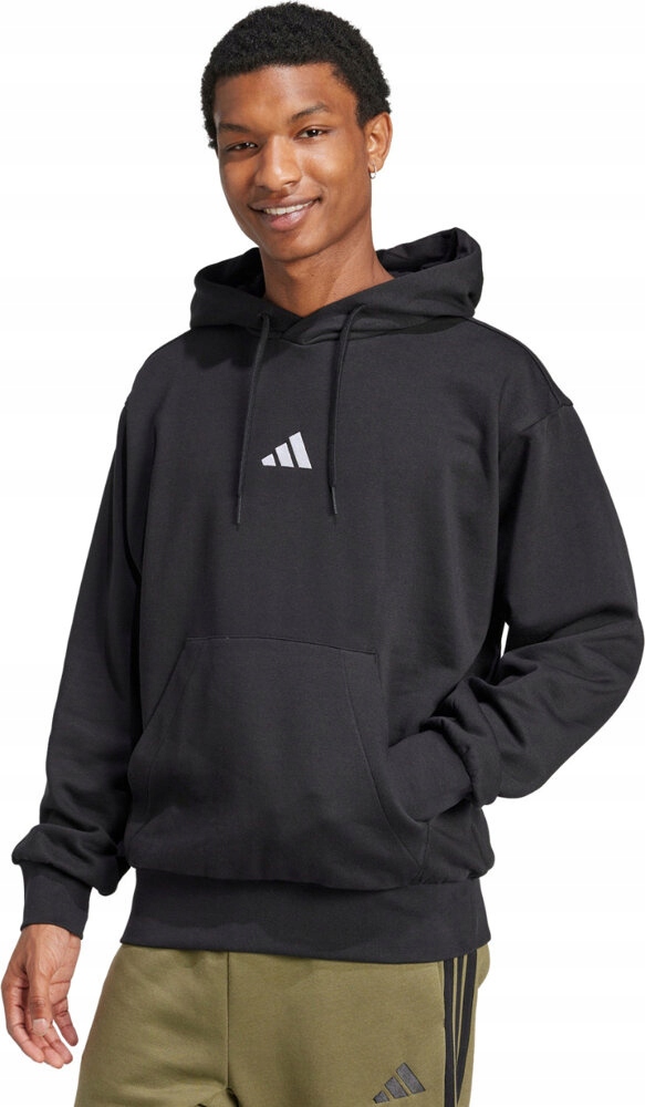 Pánská Mikina Adidas Essentials Feelcozy Fleece Hoodie Černá JE3807 velikost M