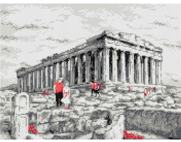 Sada pro křížkovou výšivku Athény kanva+mulina