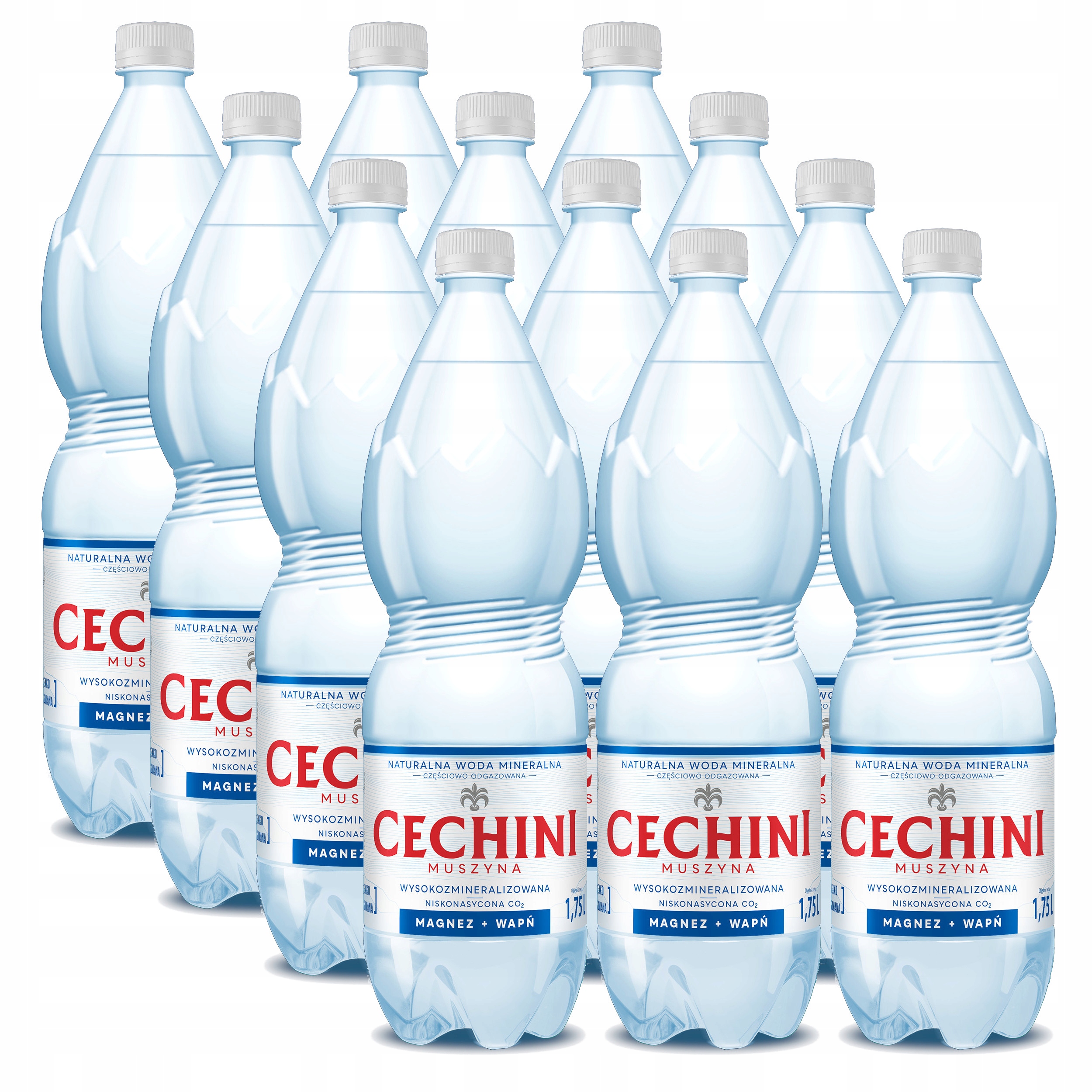 Levně 12 x nízkonasycená voda Cechini Muszyna s vysokou mineralizací 1,75 l
