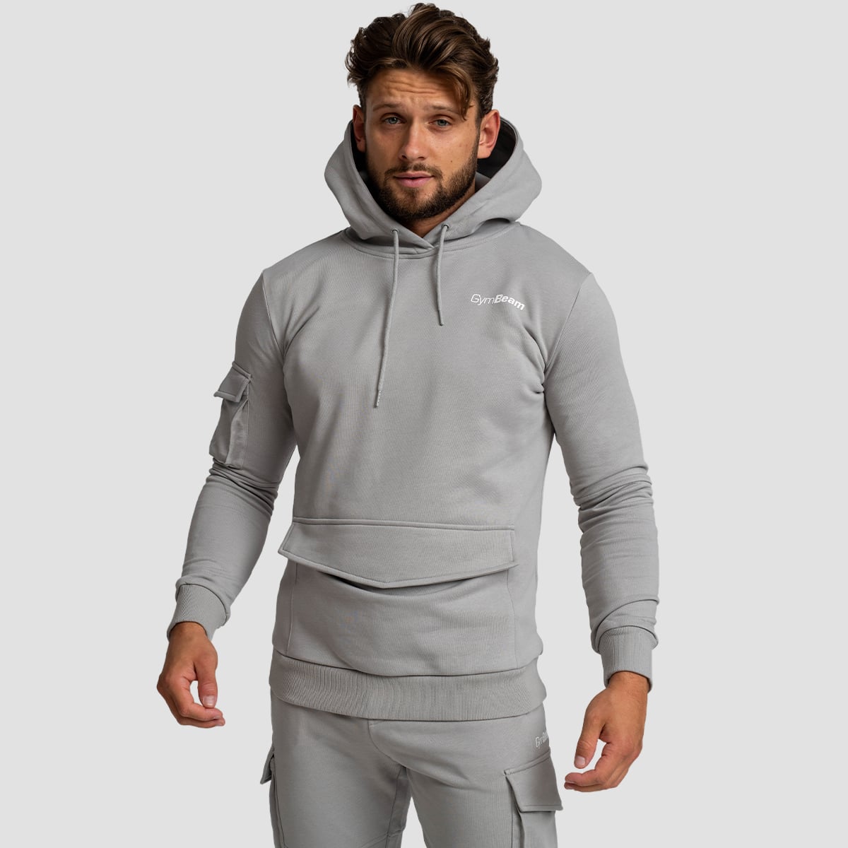 GymBeam Męska bluza z kapturem Trn Grey XXXL