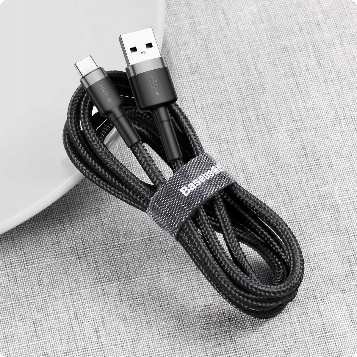 BASEUS MOCNY KABEL USB USB-C TYP-C PRZEWÓD OPLOT QUICK CHARGE 3.0 3A 100cm Stan opakowania oryginalne