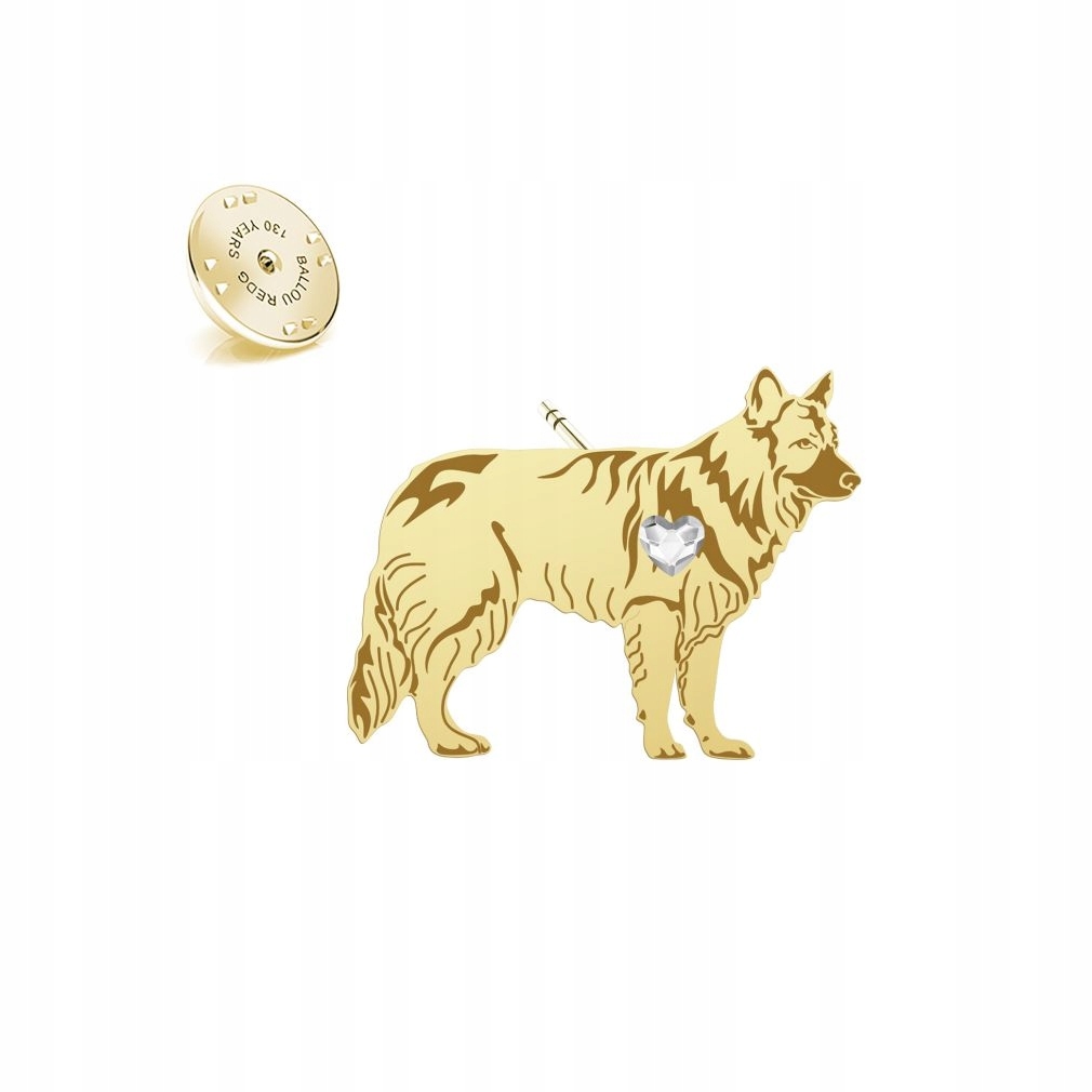 Odznak se psem Staroněmecký ovčák 925 Dárek Žena Dedikace