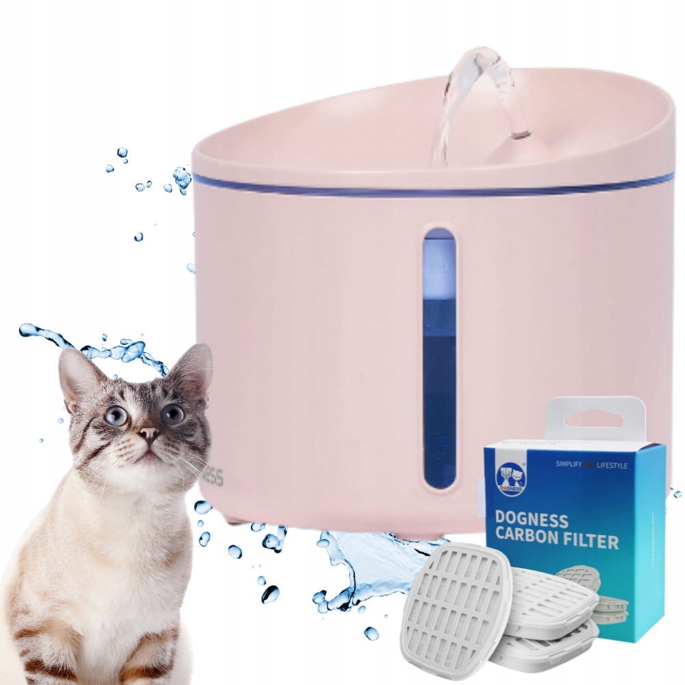 Levně Fontána Krmítko pro kočky psa automatické Led tiché Dogness 1 l filtry
