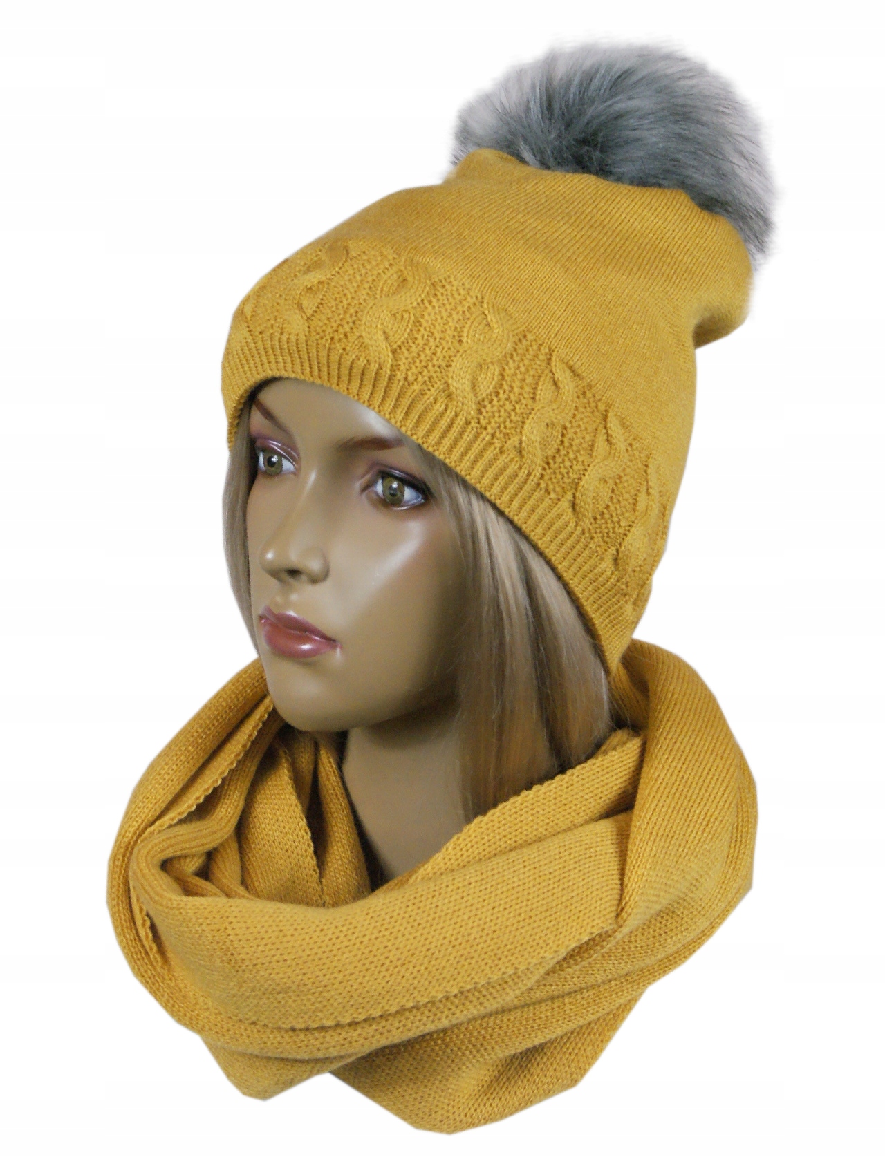 

Komplet Czapka pompon Polar + Komin # 54
