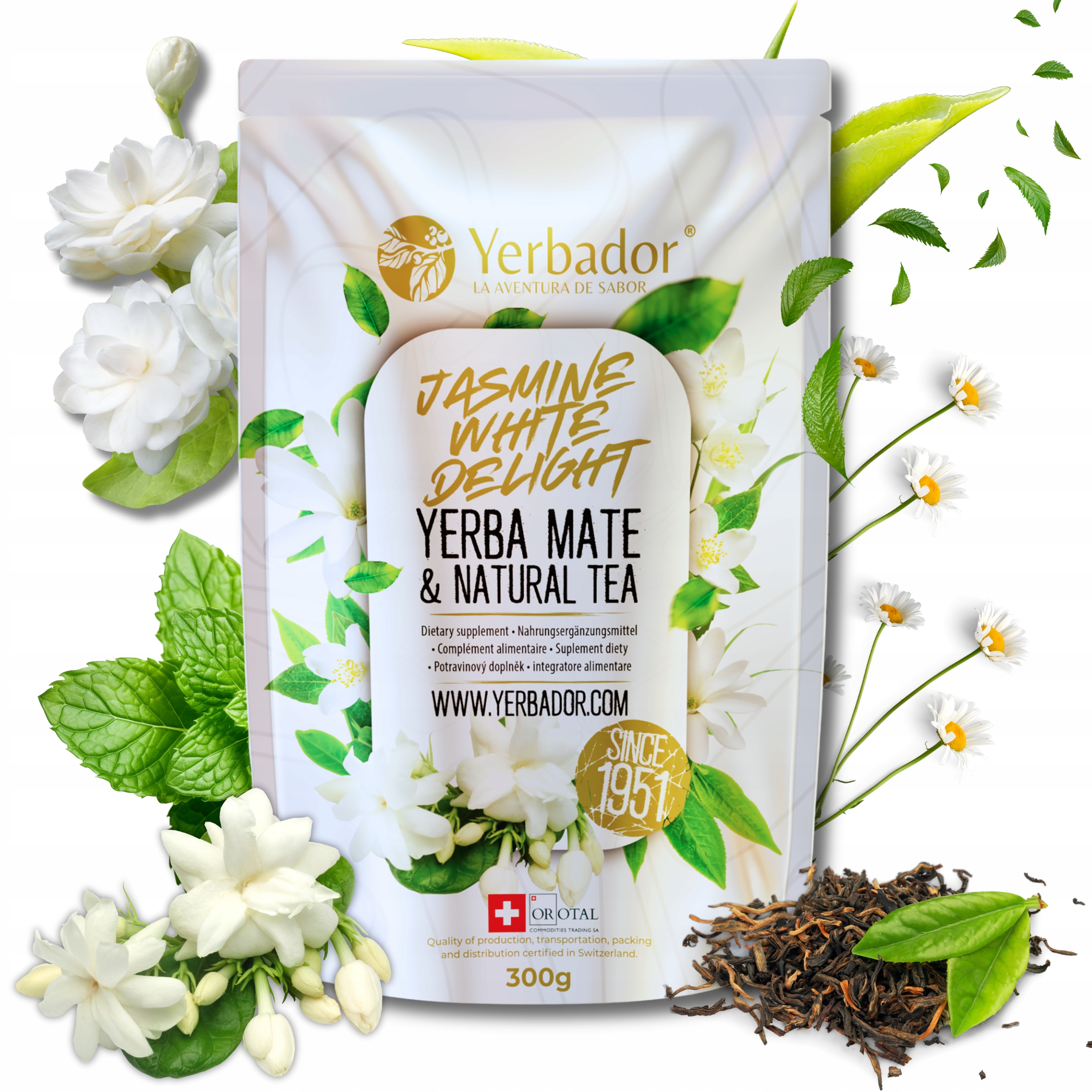 Levně Yerba Mate Yerbador Jasmín s bílým čajem Přírodní osvěžení 300 g 0,3 kg
