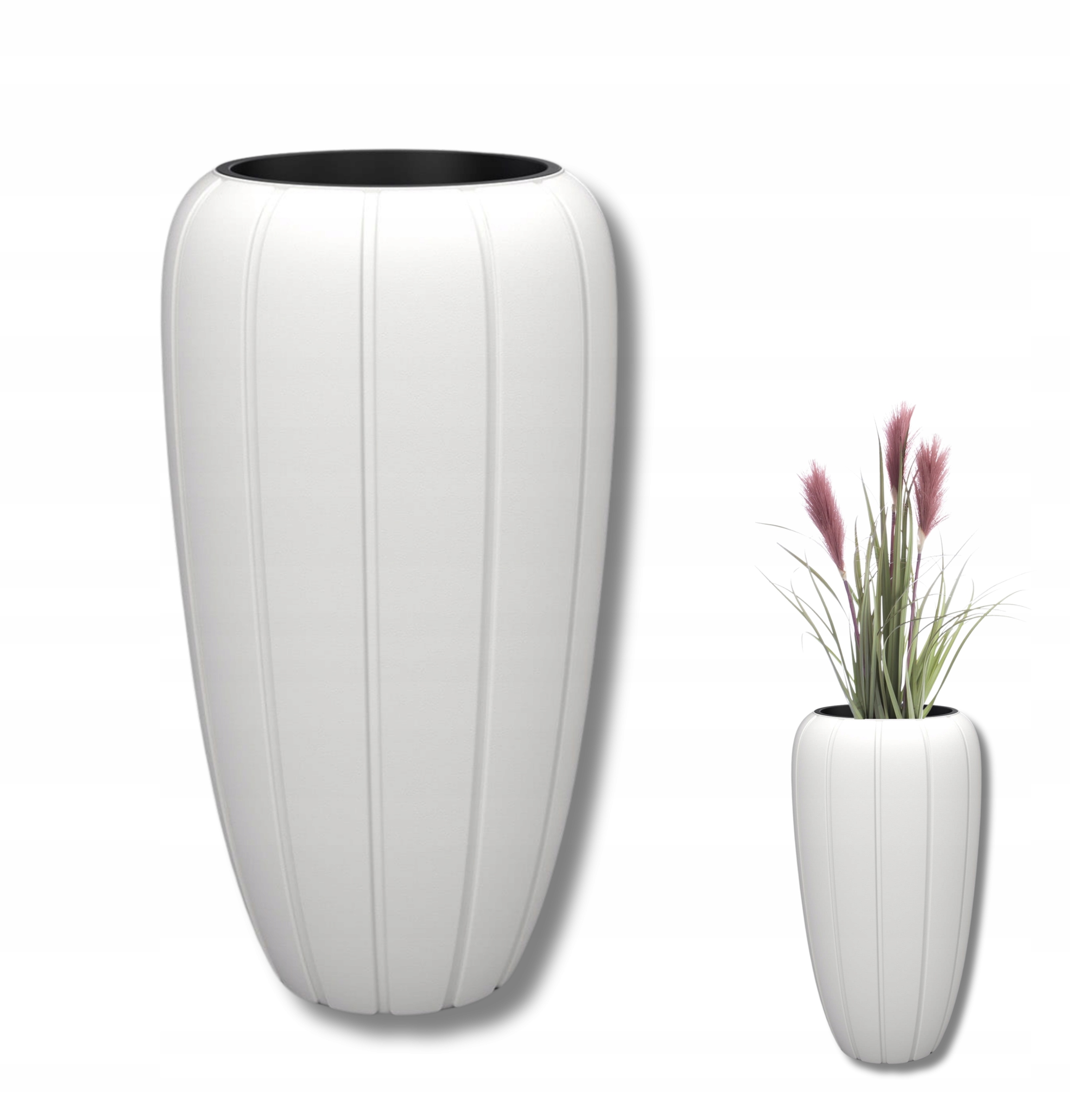 Donica Gaja Wysoka śr. 40cm wys. 78cm kol. Biały