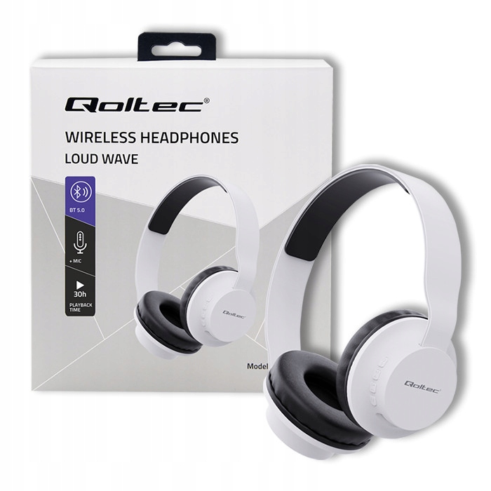 

Qoltec Słuchawki z mikrofonem Bt 5.0 Ab Białe
