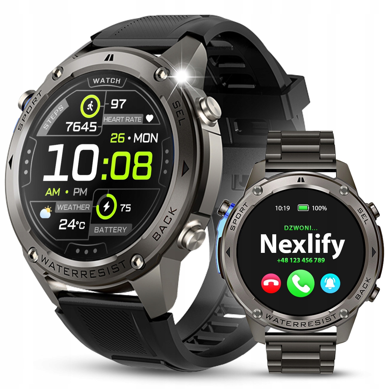 Pánské Chytré Hodinky Gps IP69K 5ATM volání Menu Pl sportovní chytré hodinky 3 řemínky