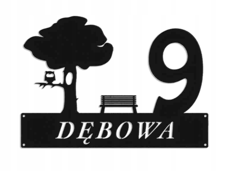 Číslo Na Dom 60 cm Tabuľa Adresa Ocel 2 mm ul. Dubowa