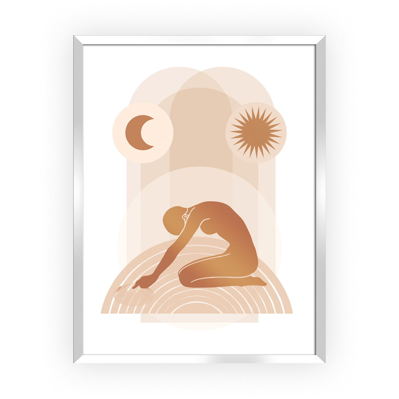 Dekoria Obraz Yoga Figures II 30x40 cm copper bílý