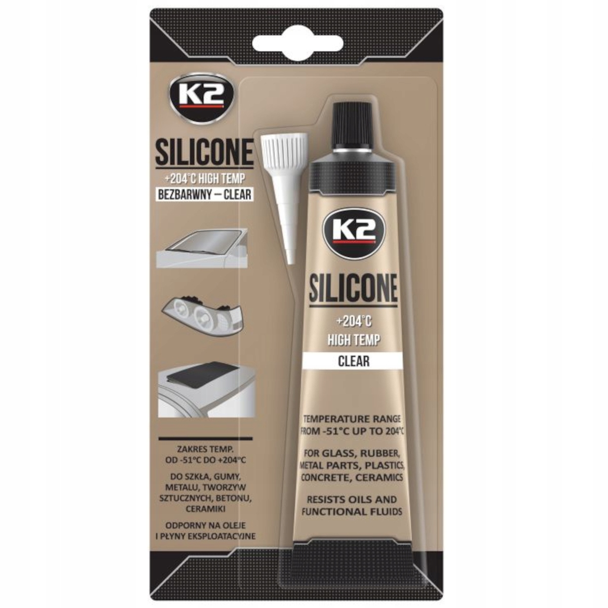 

K2 Silikon Wysokotemperaturowy +204°C Bezbarw. 85g
