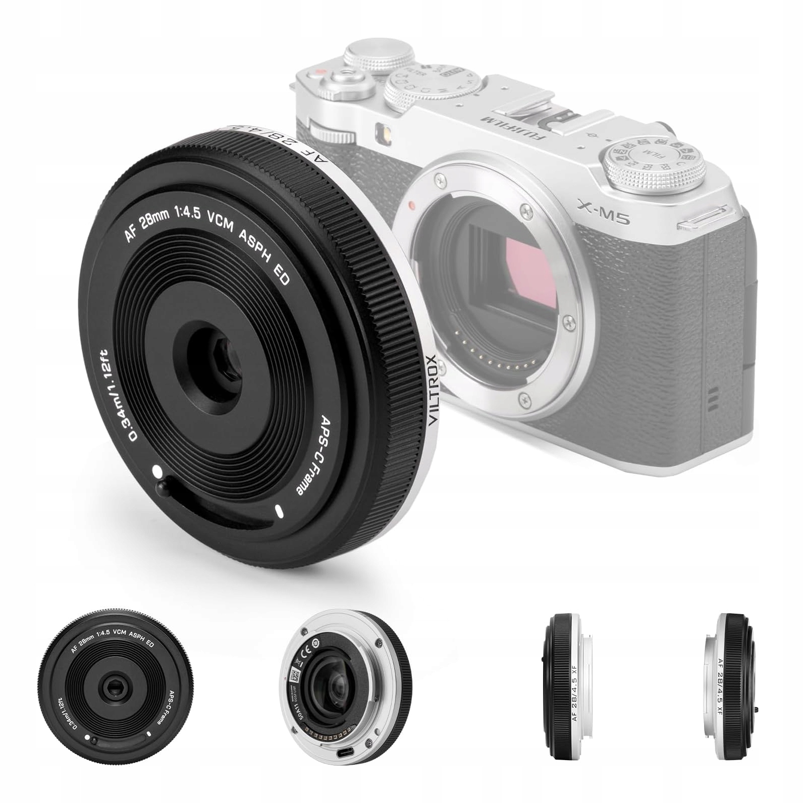 Viltrox 28mm F4.5 Ultra-Cienki Obiektyw Pancake z Mocowaniem X i Autofokusem Aps-c do Fuji