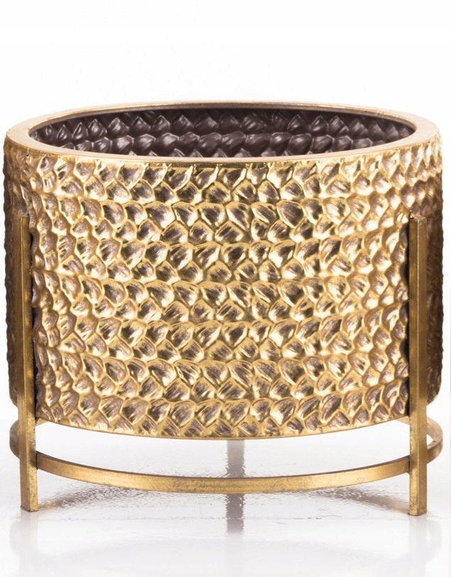 Zlatý dekoratívny kvetináč na stojane 29x35,5x35,5 cm veľ. L Art-Pol 141174