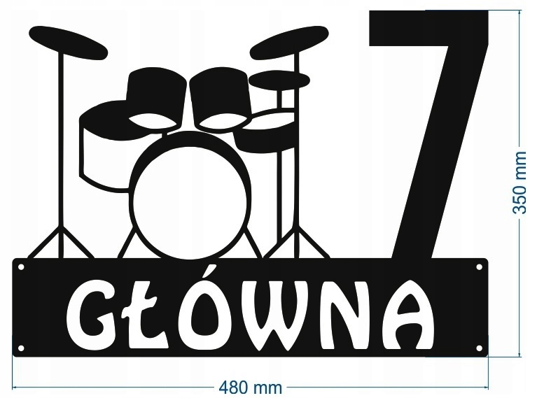 Číslo Na Dom 48 cm Tabuľa Adresa Ocel 2 mm Grafika 63