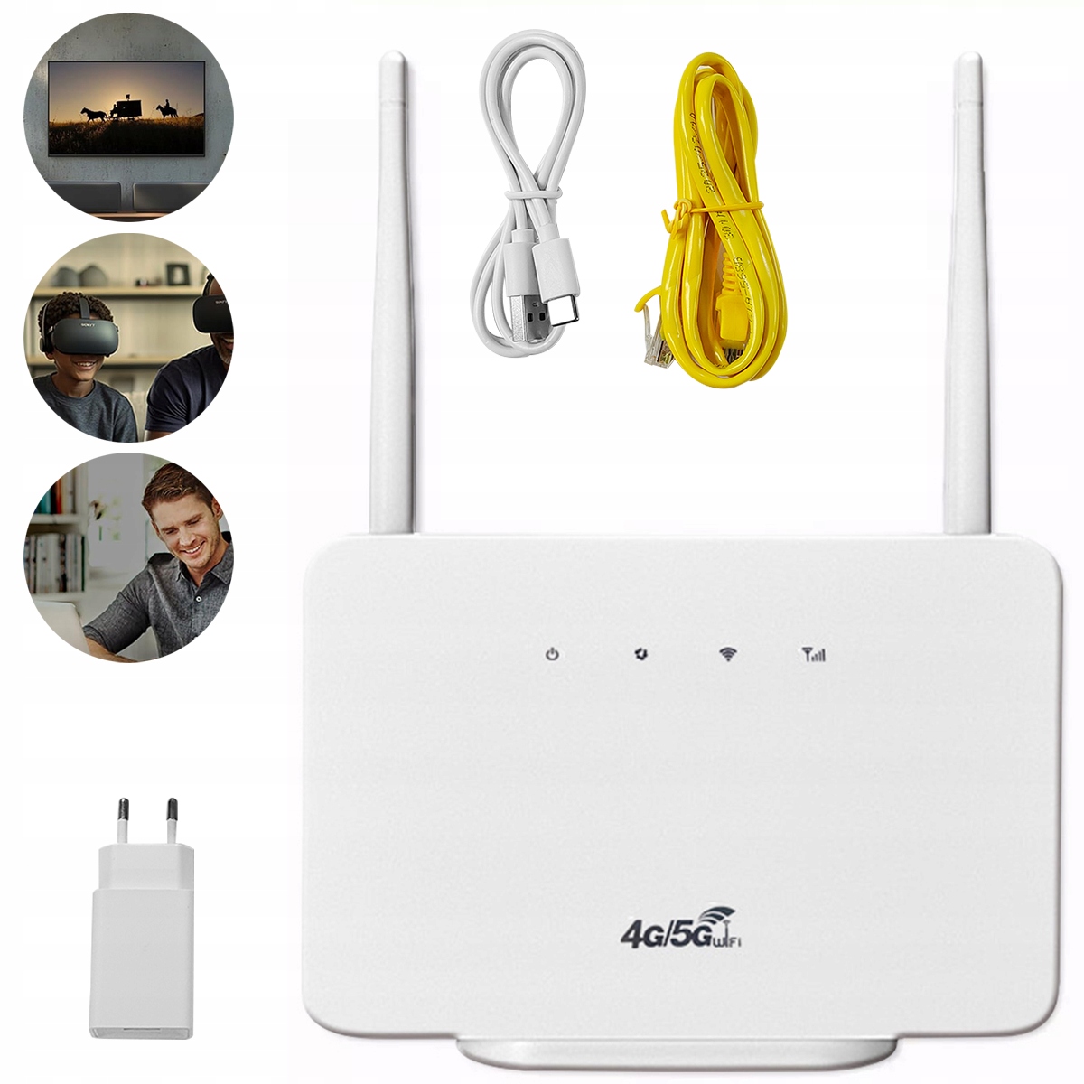 4G-LTE Router-Modem CP106-E 300 Mbps: slot Sim, antena zewnętrzna – biały