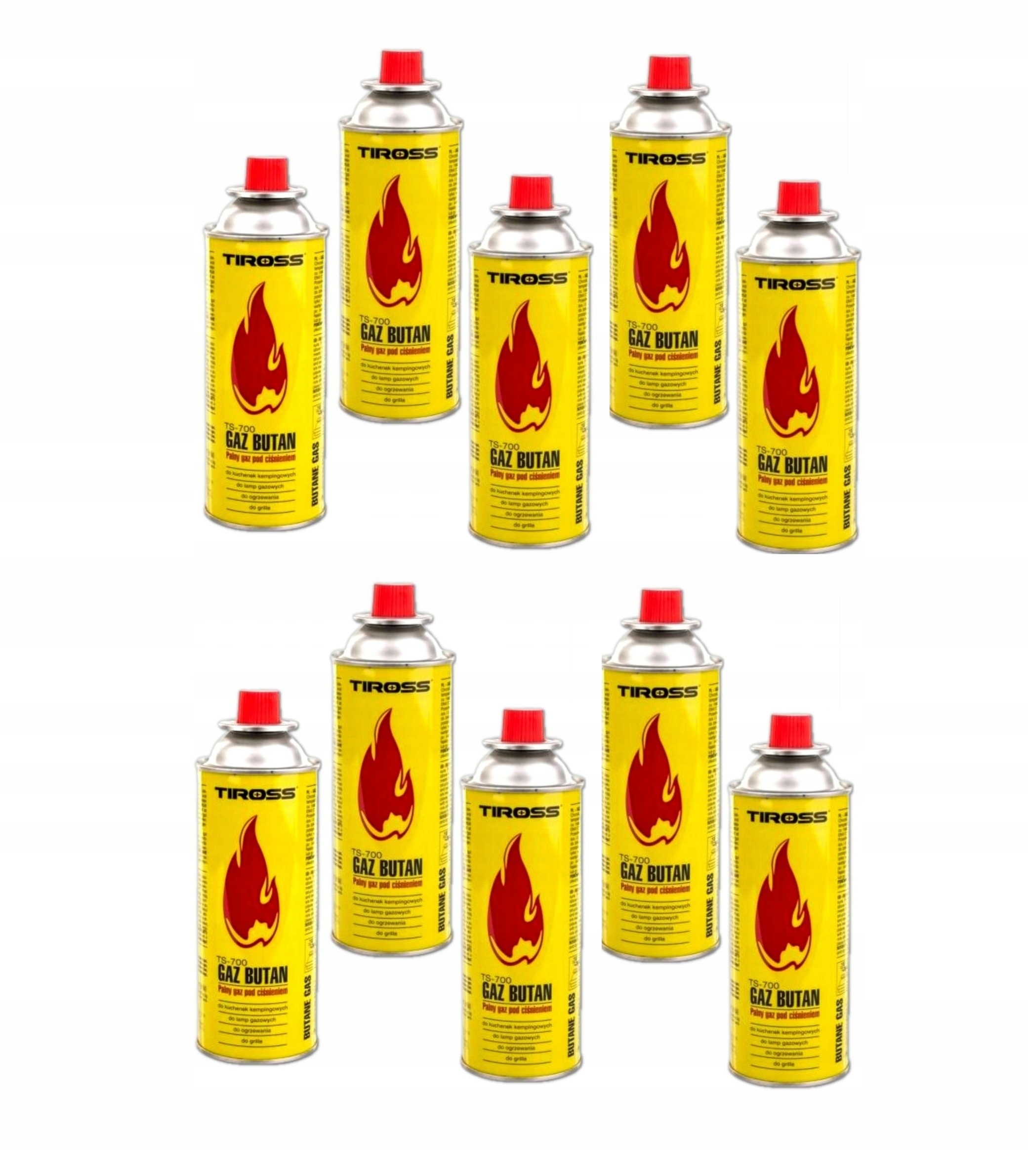 Nabój gazowy Tiross TS-700 400ml Do Kuchenki Do Palnika Do Piecyka 10 Sztuk