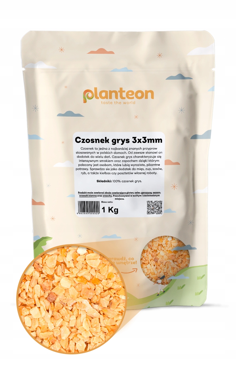 Česnek hlodavec 3x3mm 1kg sušený aromatický přírodní aroma kvalita