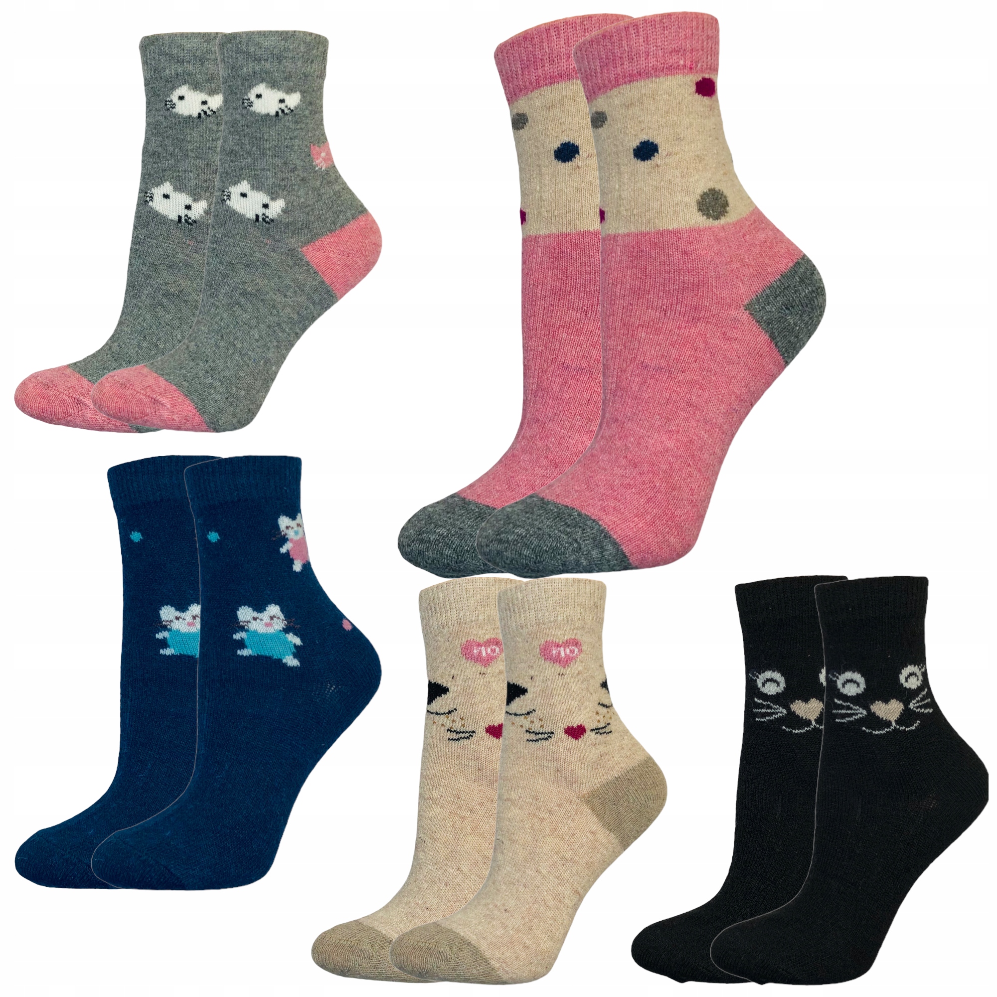 

5x Skarpety Dziecięce Z Angory ciepłe termo zimowe