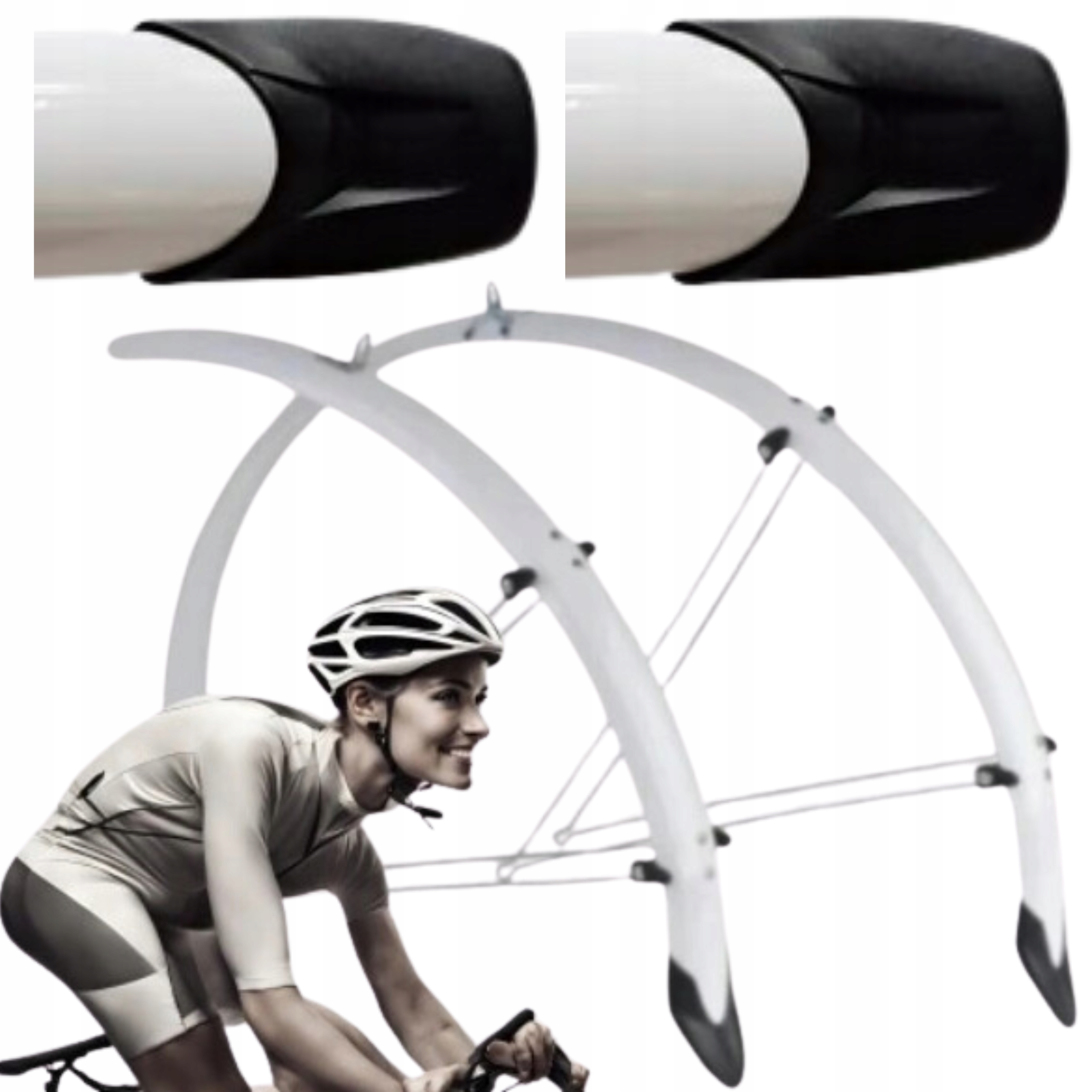 Blatníky na kolo Orion 28" Bílé s lapačem Přední Zadní Nový Model 2024