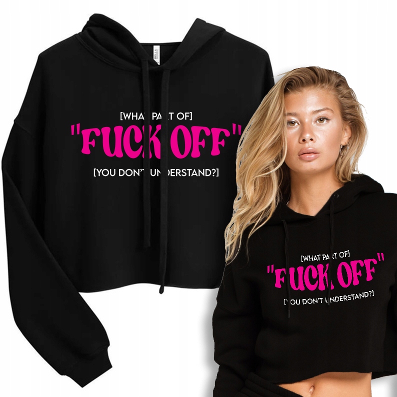 Pohodlná krátká Mikina Fuck Off Vzorky L