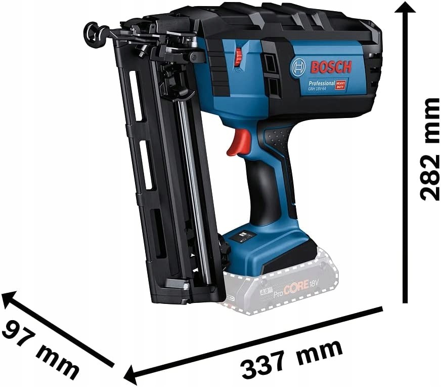 GWOŹDZIE 38MM do BOSCH GNH18V-64M - PROFESSIONAL Zasilanie akumulatorowe