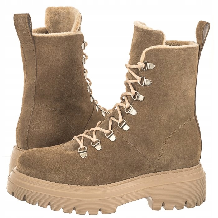 Boty Trapery Boty Semišové Dámské Ryłko Béžové 2XUN7_Y