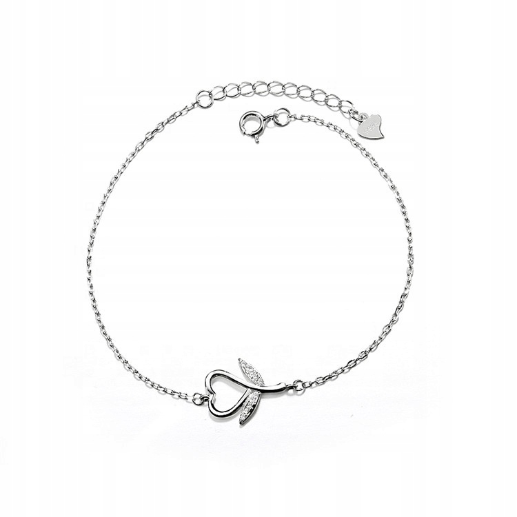 

Bransoletka celebrytka kwiat i serce Srebro s925