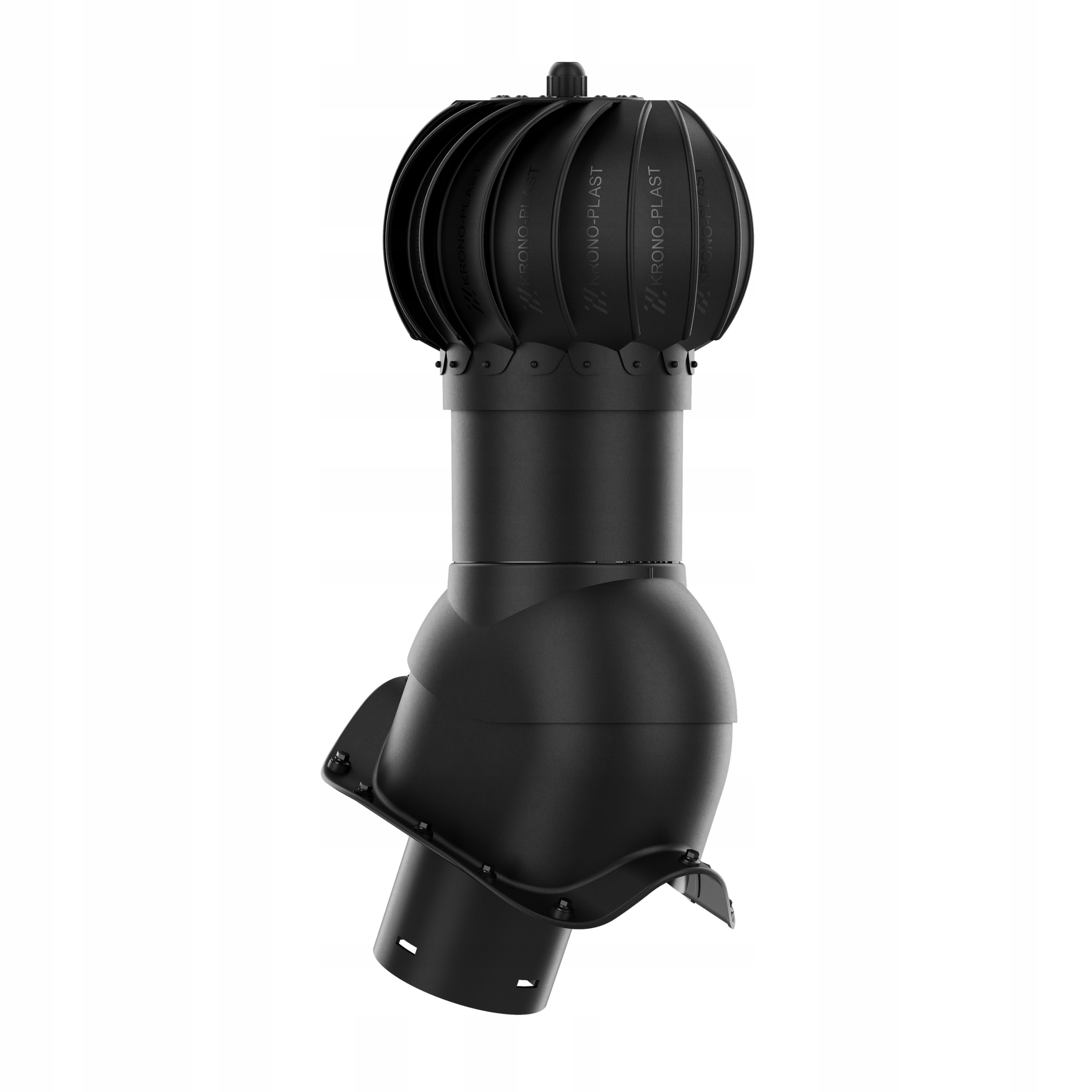 Větrací komín Otočný kulatý fi150 pro vlnitou desku Černý 9005