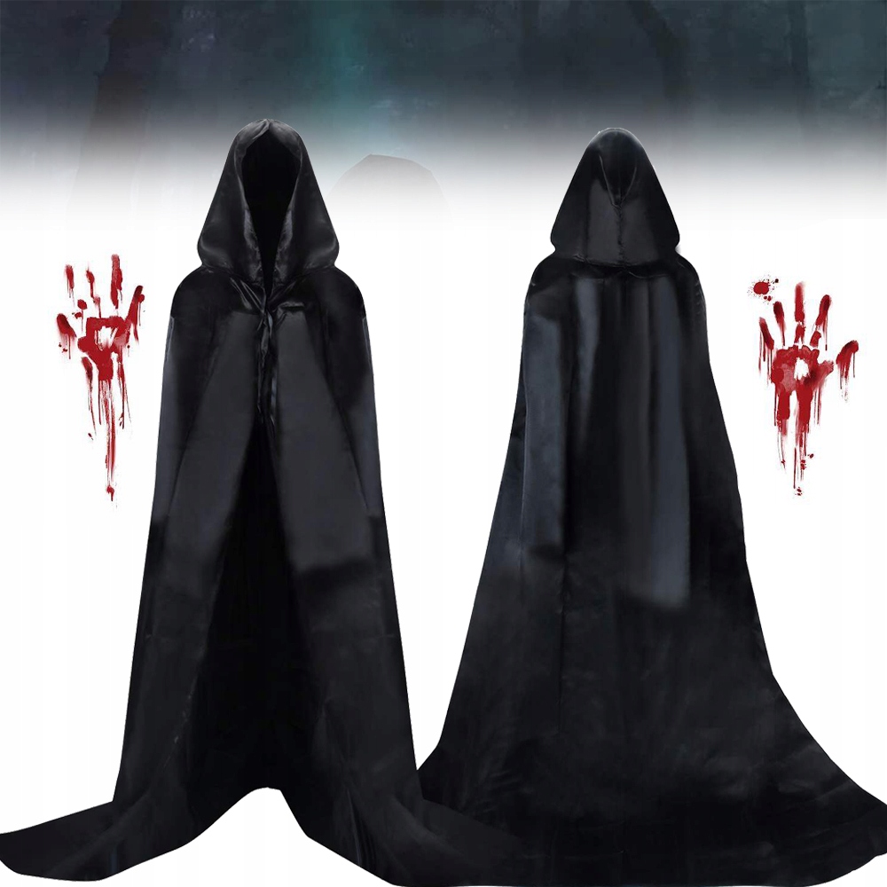 PELERYNA WAMPIRA Z KAPTUREM, KOSTIUM HALLOWEEN Z KAPTUREM, KOSTIUM COSPLAY