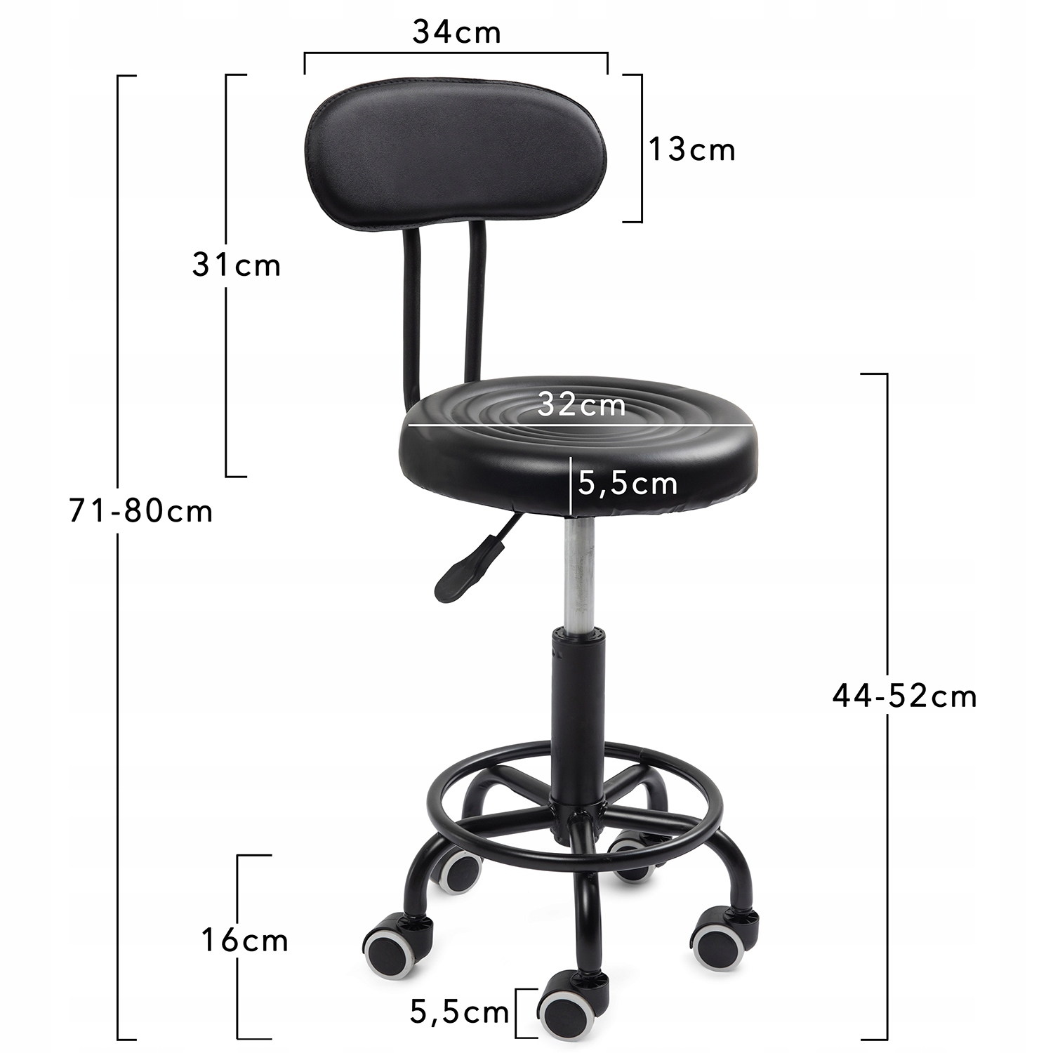СТУЛ ДЛЯ ПАРИКМАХЕРА, КРЕСЛО С РЕГУЛИРУЕМОЙ СПИНКОЙ Код производителя SDH635