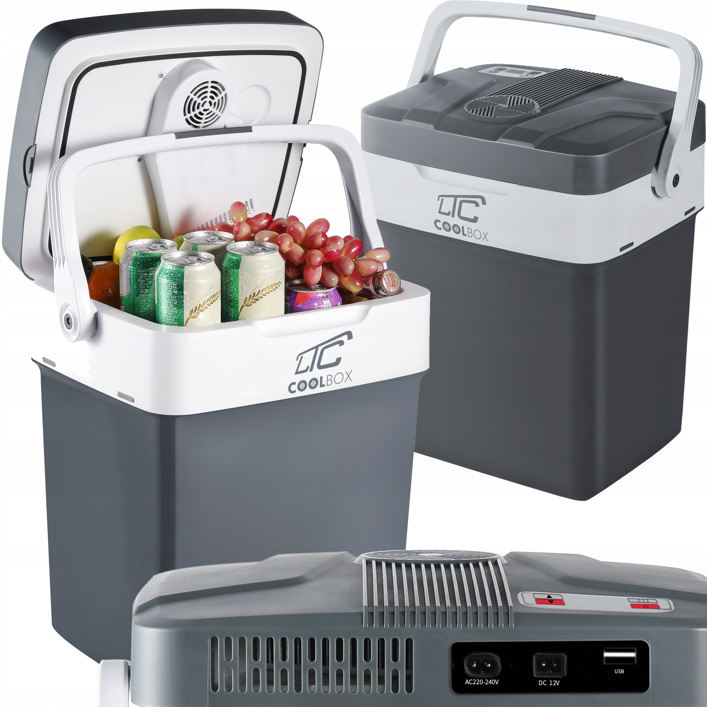 Autochladnička s funkcí ohřevu Ltc LTC5005, 32 l, display, Usb, šedá