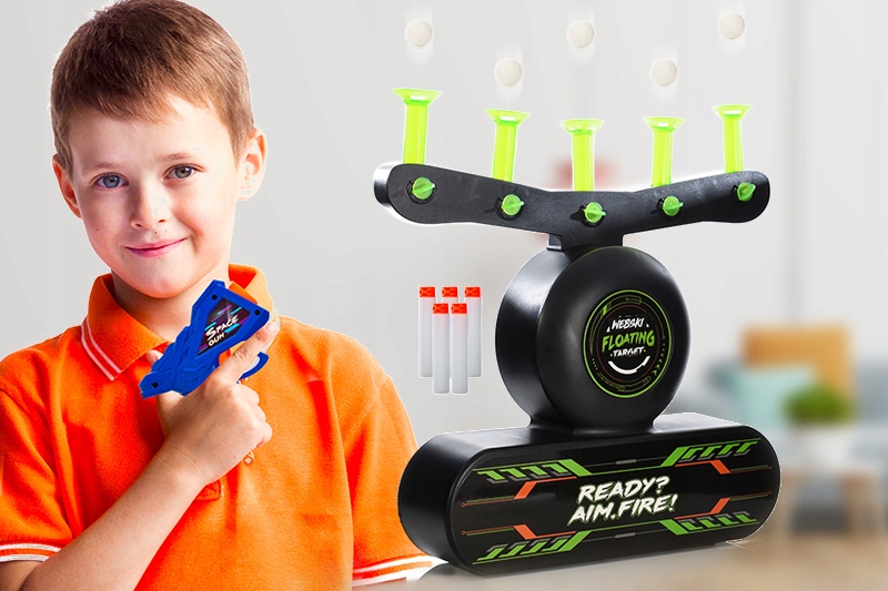 LATAJĄCE PIŁECZKI STRZELANIE DO CELU ZABAWKA GRA ZRĘCZNOŚCIOWA PISTOLET Wiek dziecka 8 lat +