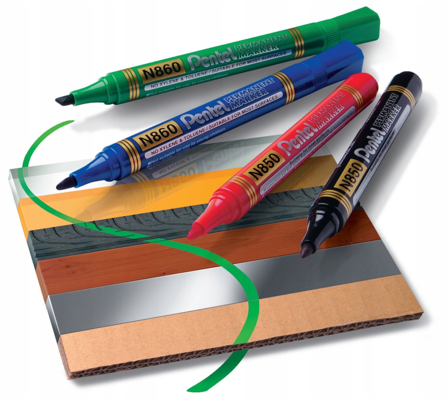 MARKER PERMANENTNY N850 OKRĄGŁY ZIELONY PENTEL Kod producenta N850