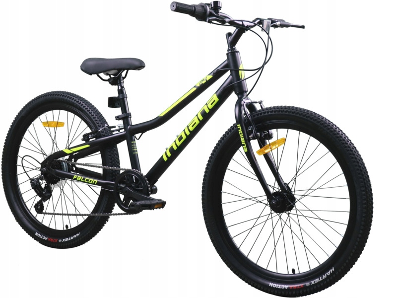 Rower młodzieżowy Indiana Falcon 24 cale Czarno-zielony